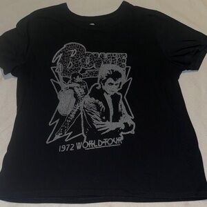 Black David Bowie Graphic Short Sleeve Tee